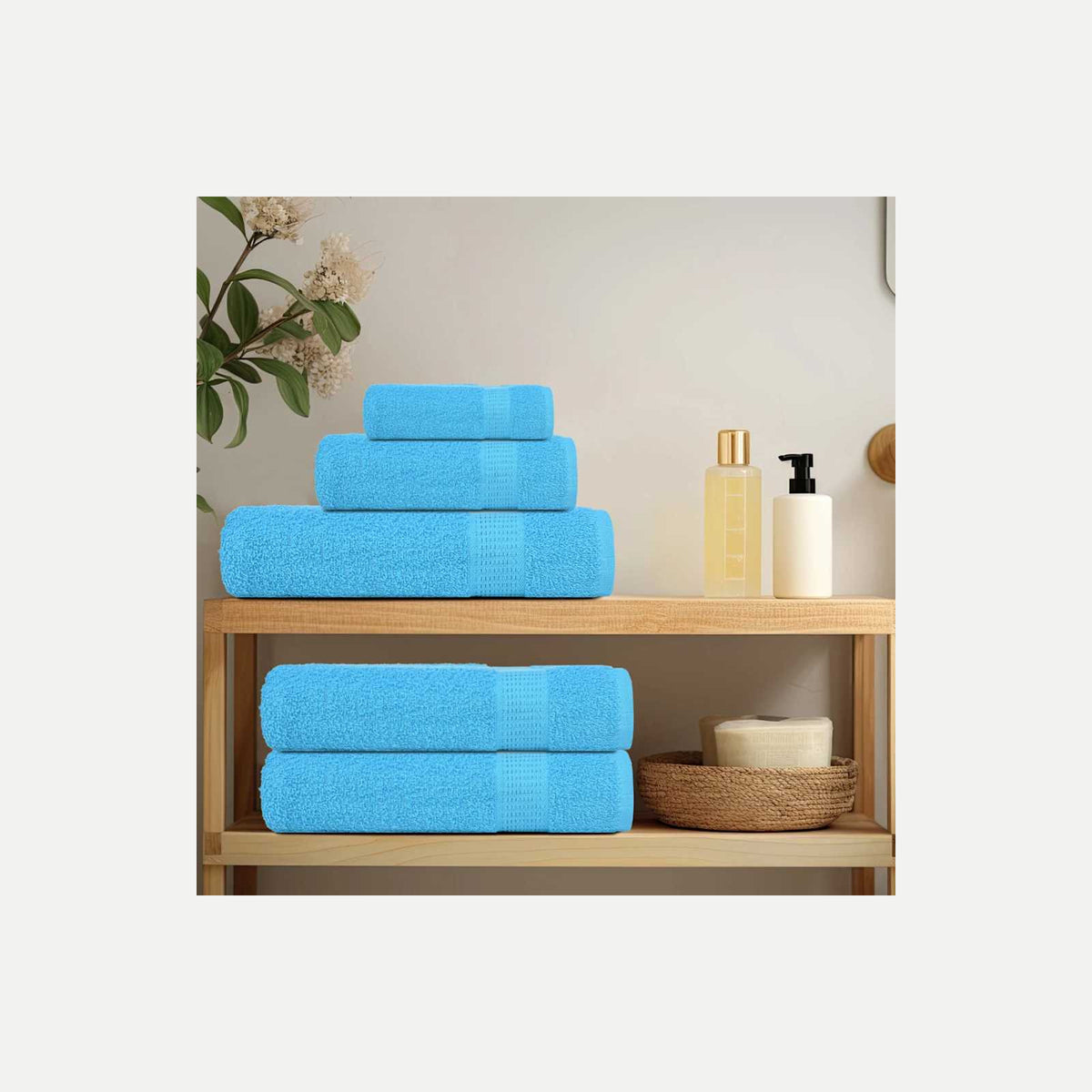 Towel Cotton Turquoise 140 x 70 cm Bathroom Bath Linen Home Towels 10 pcs