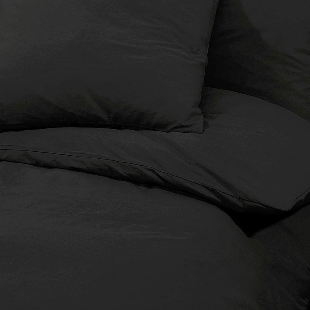 Duvet Cover Cotton Black 240 x 260 cm Bedding Bed Linen Bedroom Quilt 240x260cm