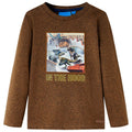 Kids T-Shirt Cotton Cognac Melange 104 Children's Top Kids Clothing Kids Wear
