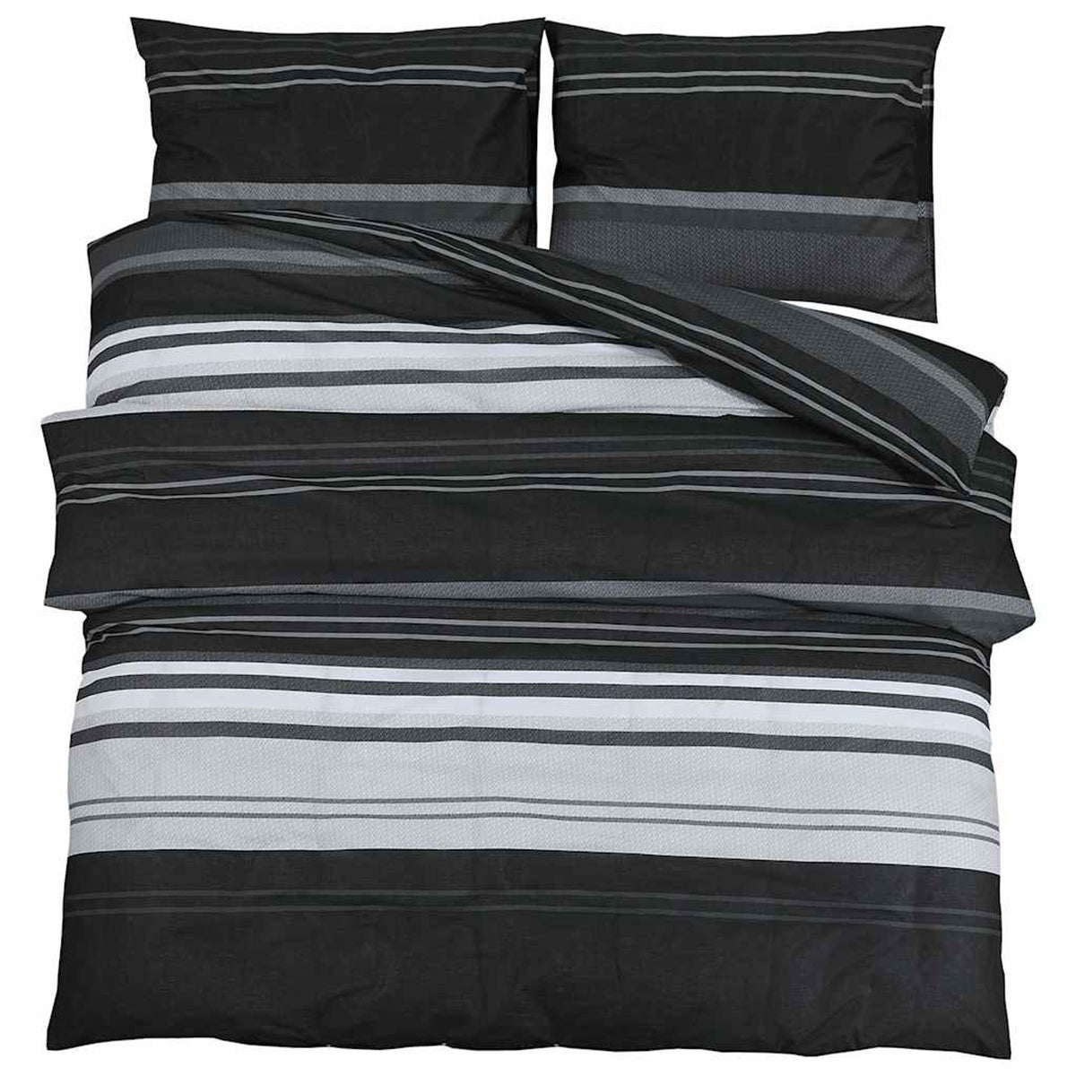 Duvet Cover Cotton Black 240 x 260 cm Bedding Bed Linen Bedroom Variant 2