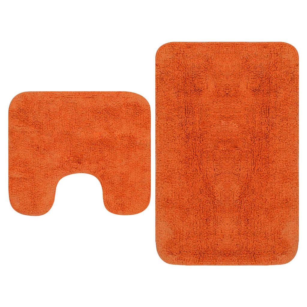 Bathroom Mat Cotton Orange 93 x 63 cm Floor Mat Home Non Slip Bath Mats & Rugs