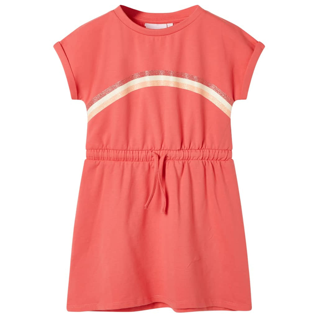 Dress Cotton Coral 104 Kids' Dresses Kids' Dresse Kids'Dress Drawstring 104