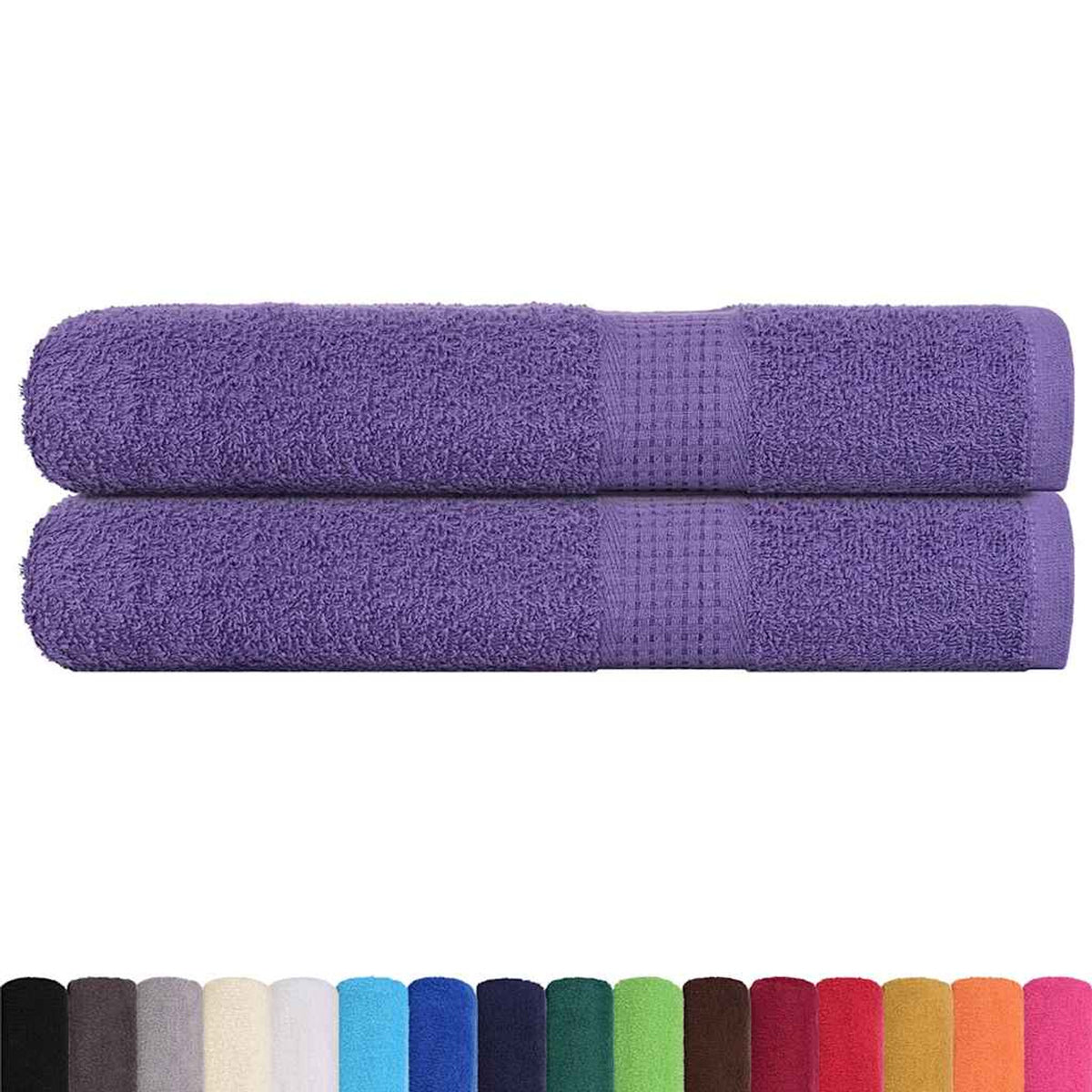 Towel Cotton Purple 200 x 100 cm Bathroom Bath Linen Home Towels 2 pcs FROGN