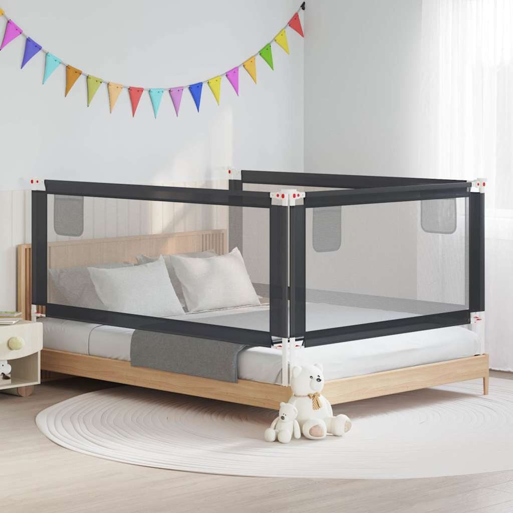 Toddler Safety Bed Rail Dark Fabric (100% Polyester) Dark Grey 200 x 25 x 95