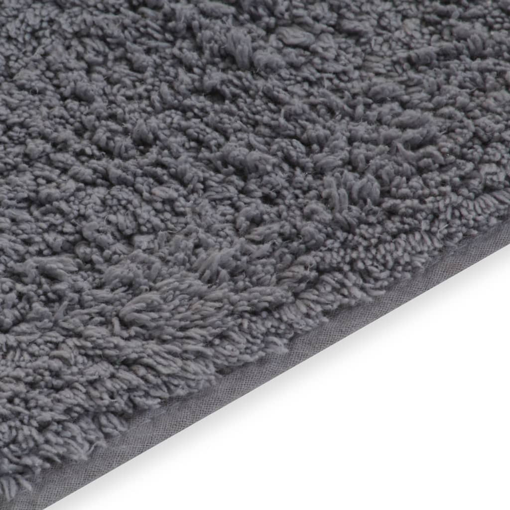 Bathroom Mat Cotton Grey 93 x 63 cm Floor Mat Home Non Slip Bath Mats & Rugs