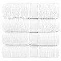 Towel Cotton White 50 x 30 cm Bathroom Bath Linen Home Towels 4 pcs Variant 2