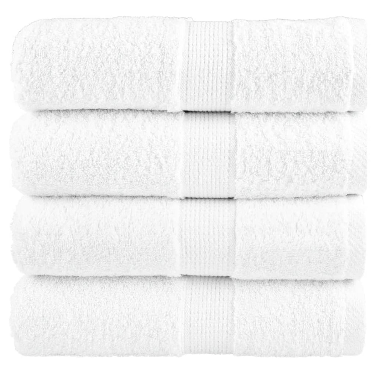 Towel Cotton White 50 x 30 cm Bathroom Bath Linen Home Towels 4 pcs Variant 2