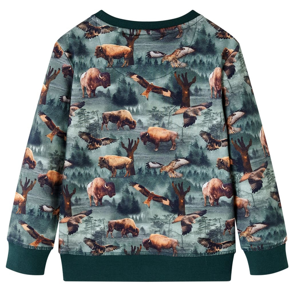 Sweatshirt Cotton Dark Green 128 Kids Clothing Children's Top Kids Wear 128