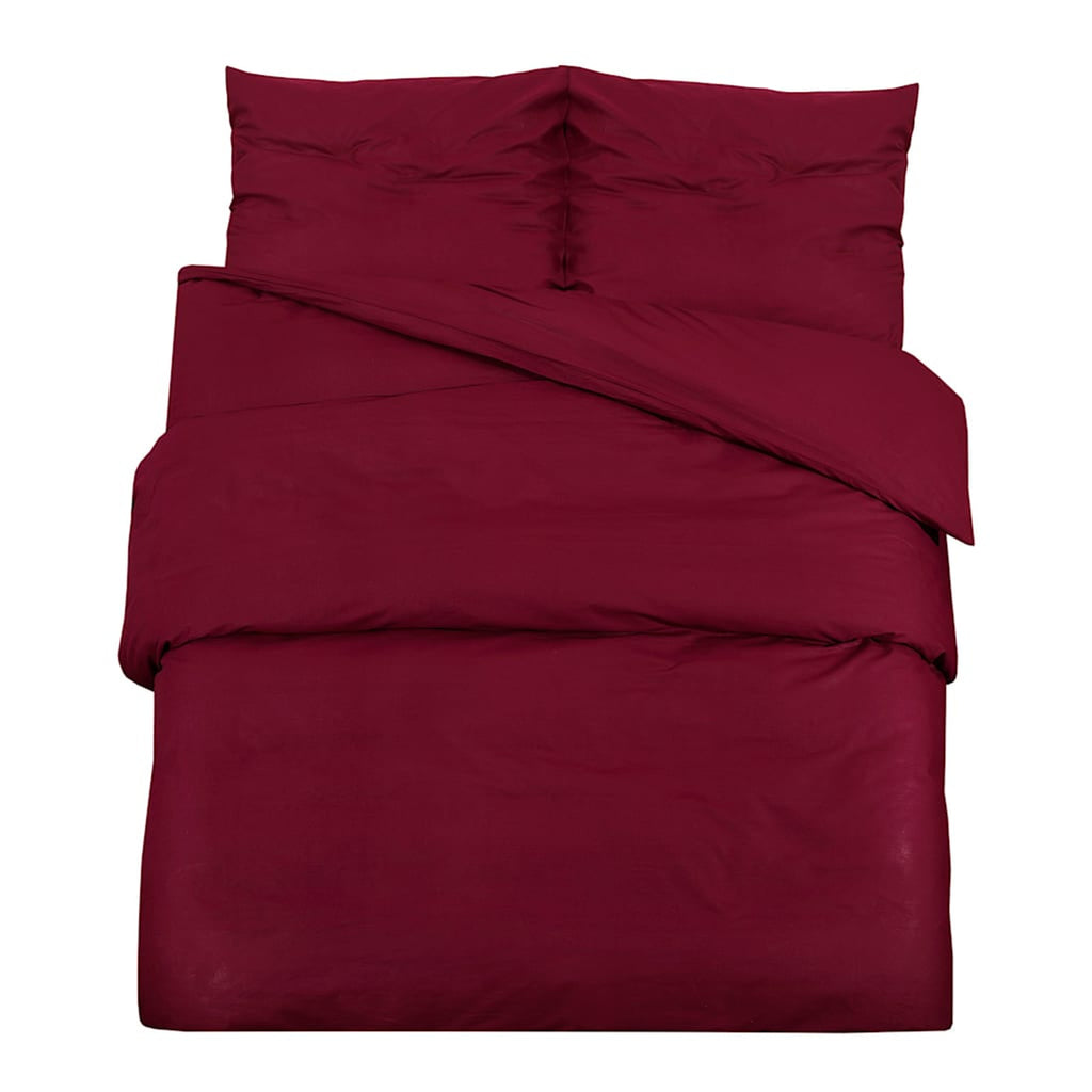 Duvet Cover Cotton Bordeaux 220 x 260 cm Bedding Bed Linen Bedroom Quilt