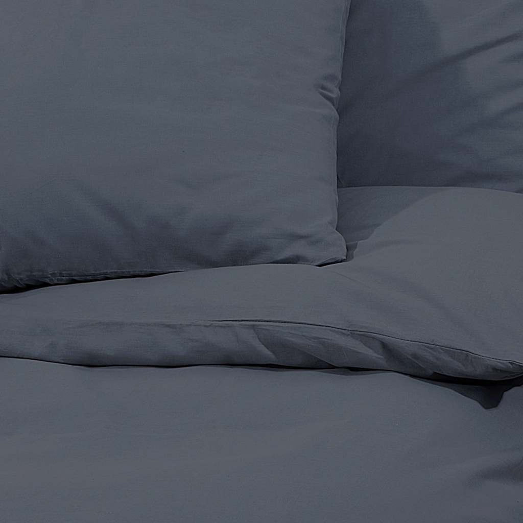 Duvet Cover Cotton Anthracite 220 x 260 cm Bedding Bed Linen Bedroom Quilt