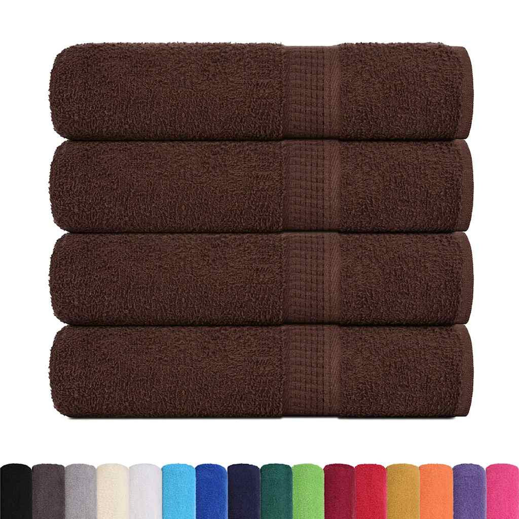 Towel Cotton Brown 100 x 50 cm Bathroom Bath Linen Home Towels 4 pcs Hand