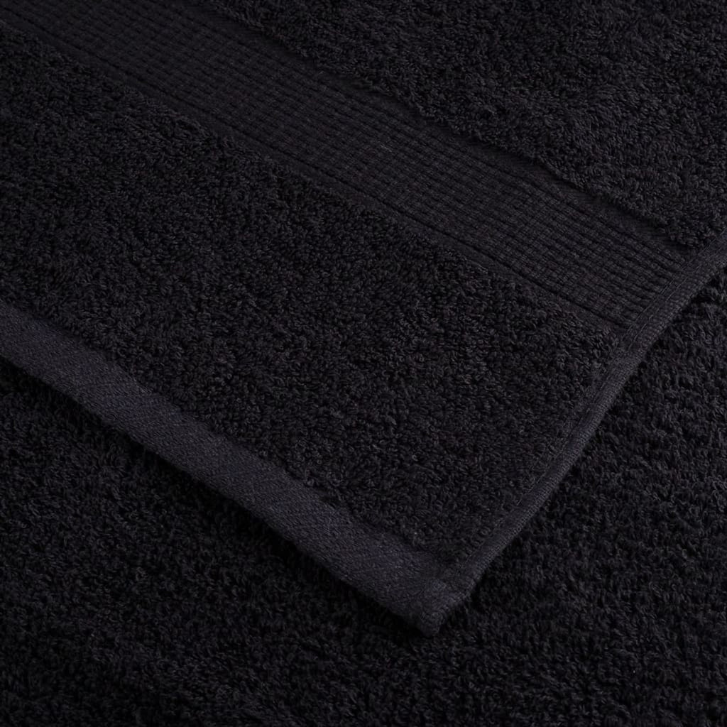 Towel Cotton Black 100 x 50 cm Bathroom Bath Linen Home Towels 10 Variant 2