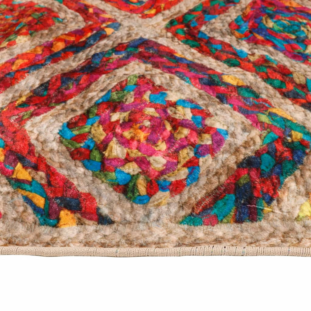 Rug Polyester Multicolour 80 x 0.4 x 150 cm Floor Mat Home Decor Variant 2