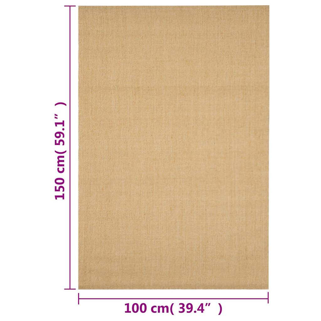 Rug Sisal Natural 150 x 100 cm Floor Mat Home Decor Floor Covering Rugs