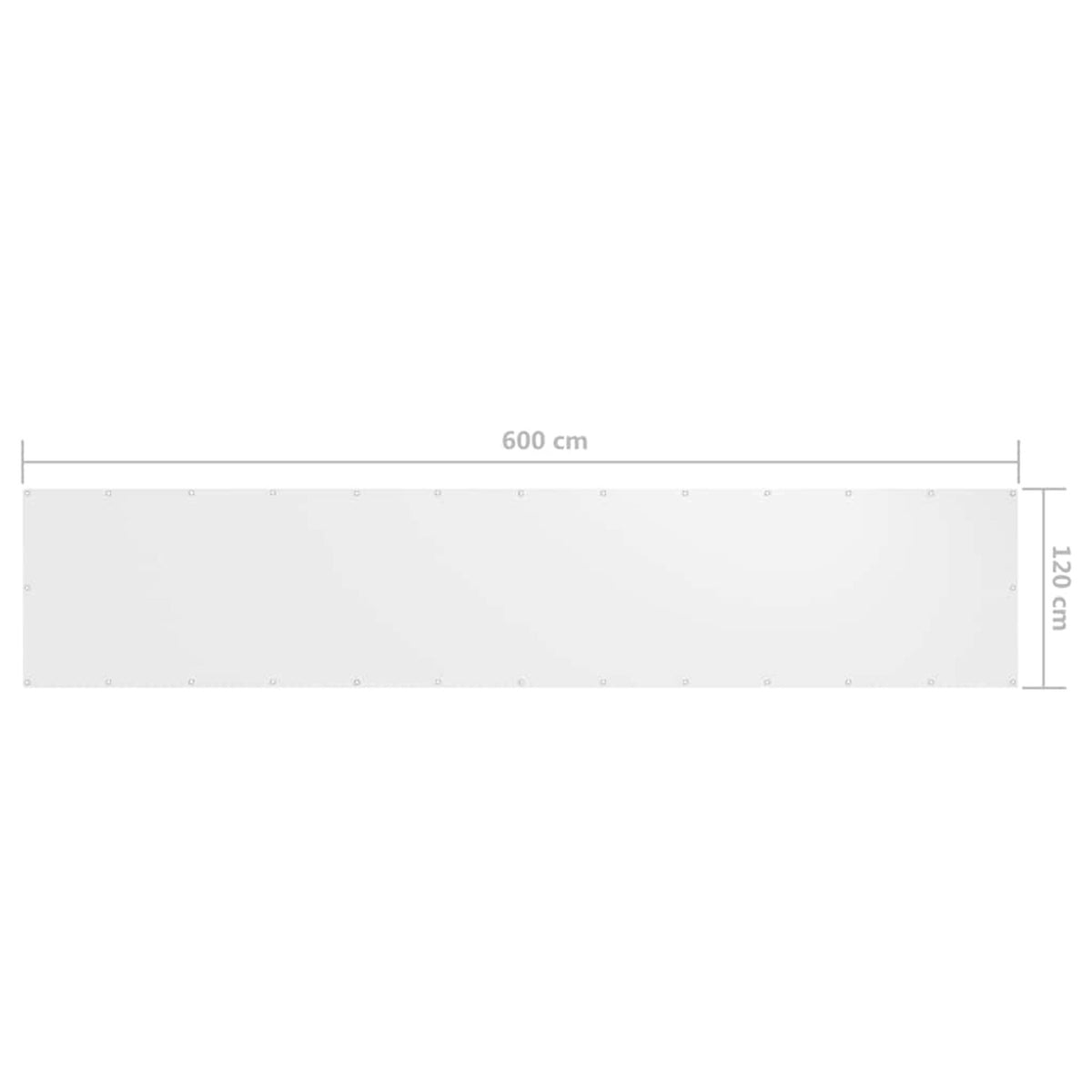 Balcony Screen Oxford Fabric White Waterproof UV Resistant 120 x 600 cm
