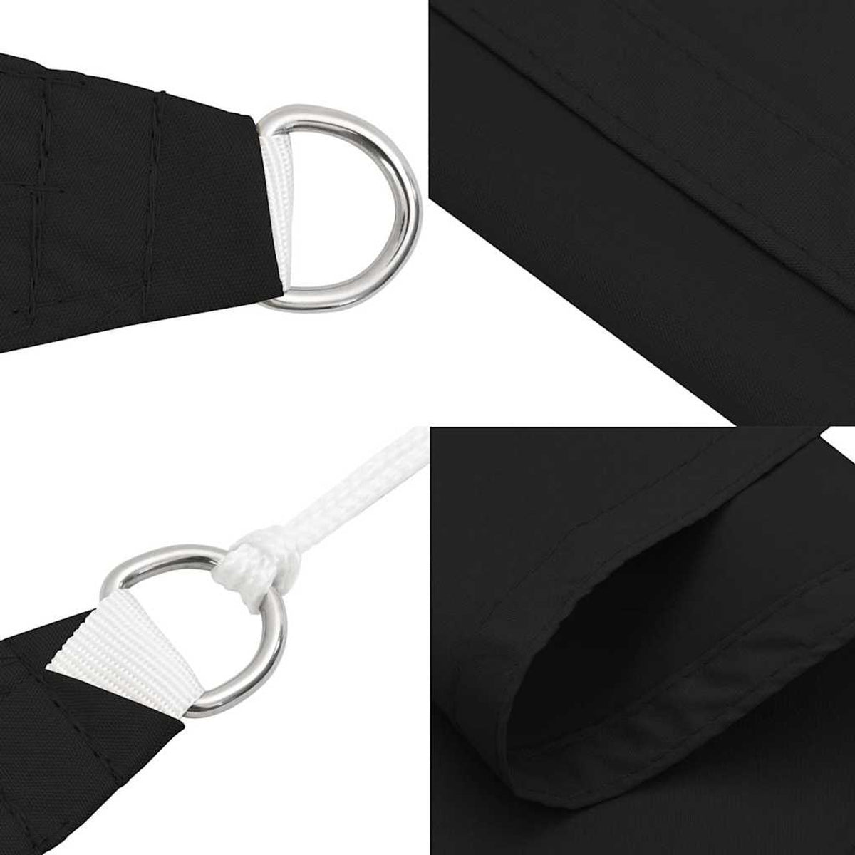 Sunshade Sail Oxford Fabric Black Water Resistant UV Resistant 350 x 450 cm