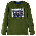 Kids T-Shirt Cotton Dark Khaki 116 Children's Top Kids Clothing Kids Wear Long