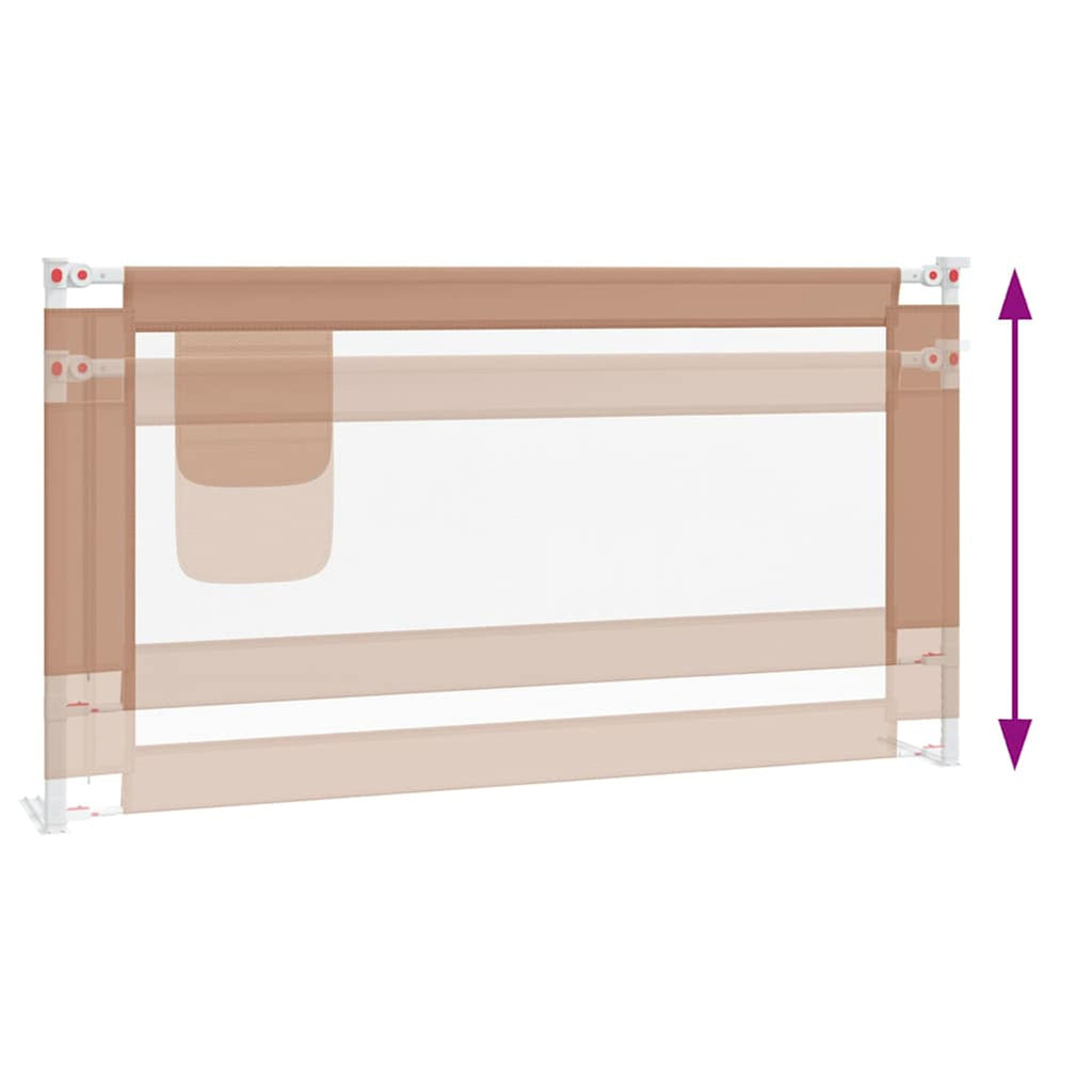 Toddler Safety Bed Rail Fabric (100% Polyester) Taupe 160 x 25 x 95 cm