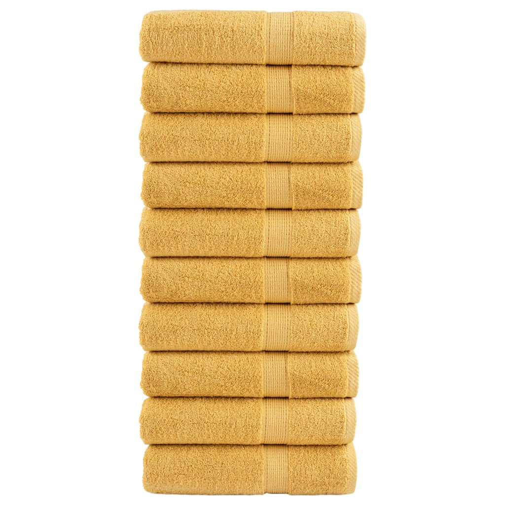 Towel Cotton Gold 100 x 50 cm Bathroom Bath Linen Home Towels 10 pcs Variant 2