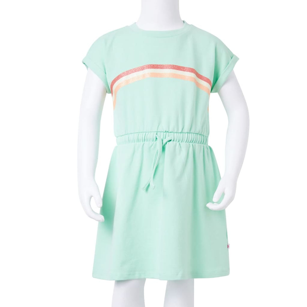 Dress Cotton Bright Green 128 Kids' Dresses Kids' Dresse Kids'Dress Drawstring