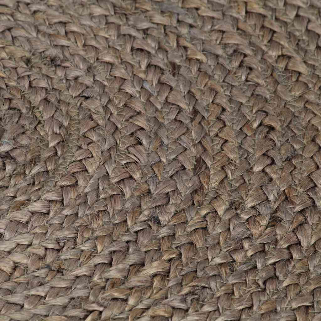 Rug Braided Jute Grey 150 x 150 cm Floor Mat Home Decor Floor Covering