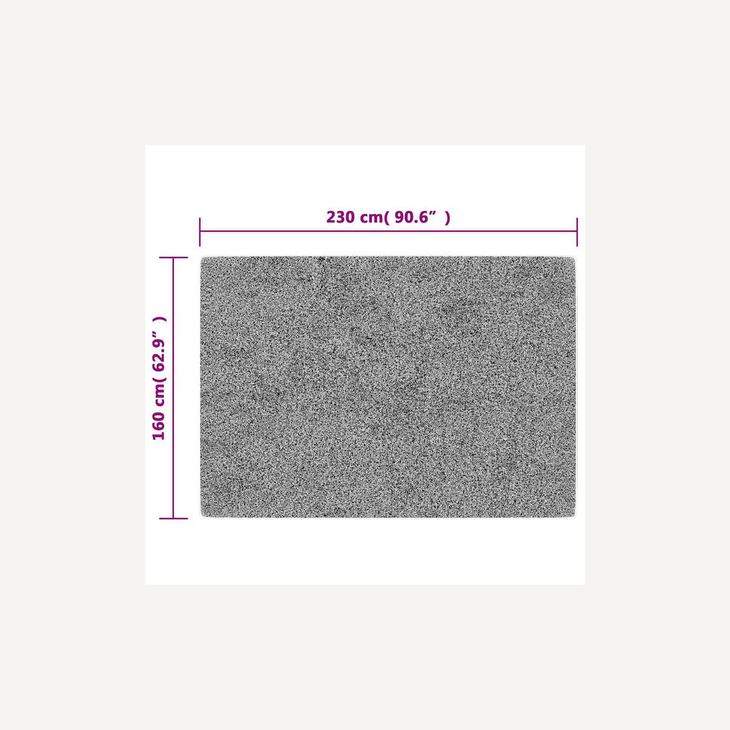 Rug Polyester Black 160 x 0.4 x 230 cm Floor Mat Home Decor Floor Covering