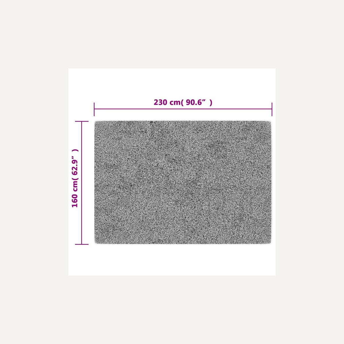 Rug Polyester Black 160 x 0.4 x 230 cm Floor Mat Home Decor Floor Covering