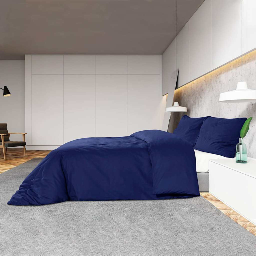Duvet Cover Cotton Navy Blue 220 x 260 cm Bedding Bed Linen Bedroom Quilt