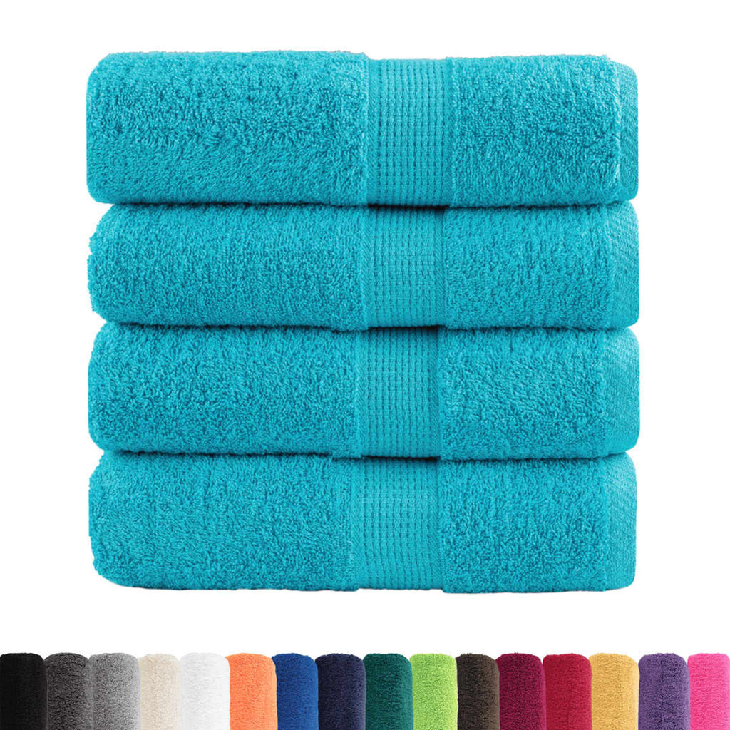 Towel Cotton Turquoise 50 x 30 cm Bathroom Bath Linen Home Towels 4 Variant 2