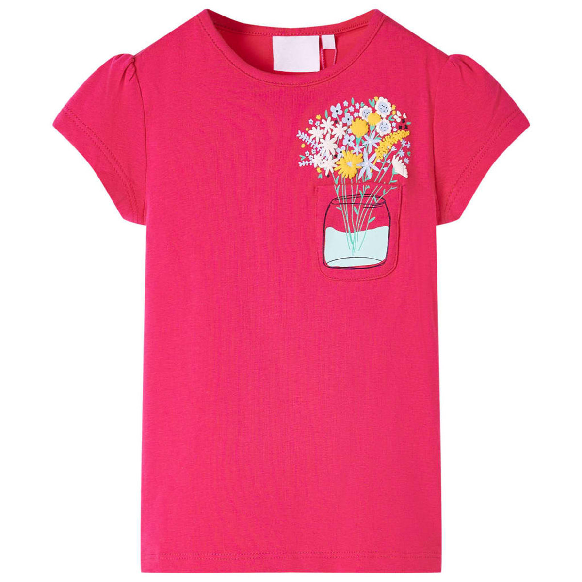 Kids T-Shirt Cotton Bright Pink 128 Children's Top Kids Clothing Variant 2