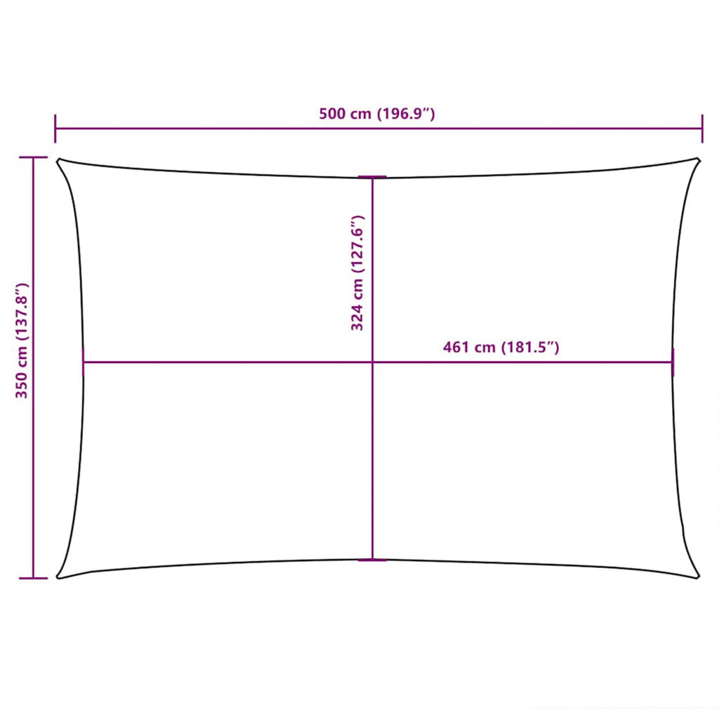 Sunshade Sail Oxford Fabric Red Water Resistant UV Resistant 350 x 500 cm