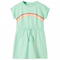 Dress Cotton Bright Green 128 Kids' Dresses Kids' Dresse Kids'Dress Drawstring