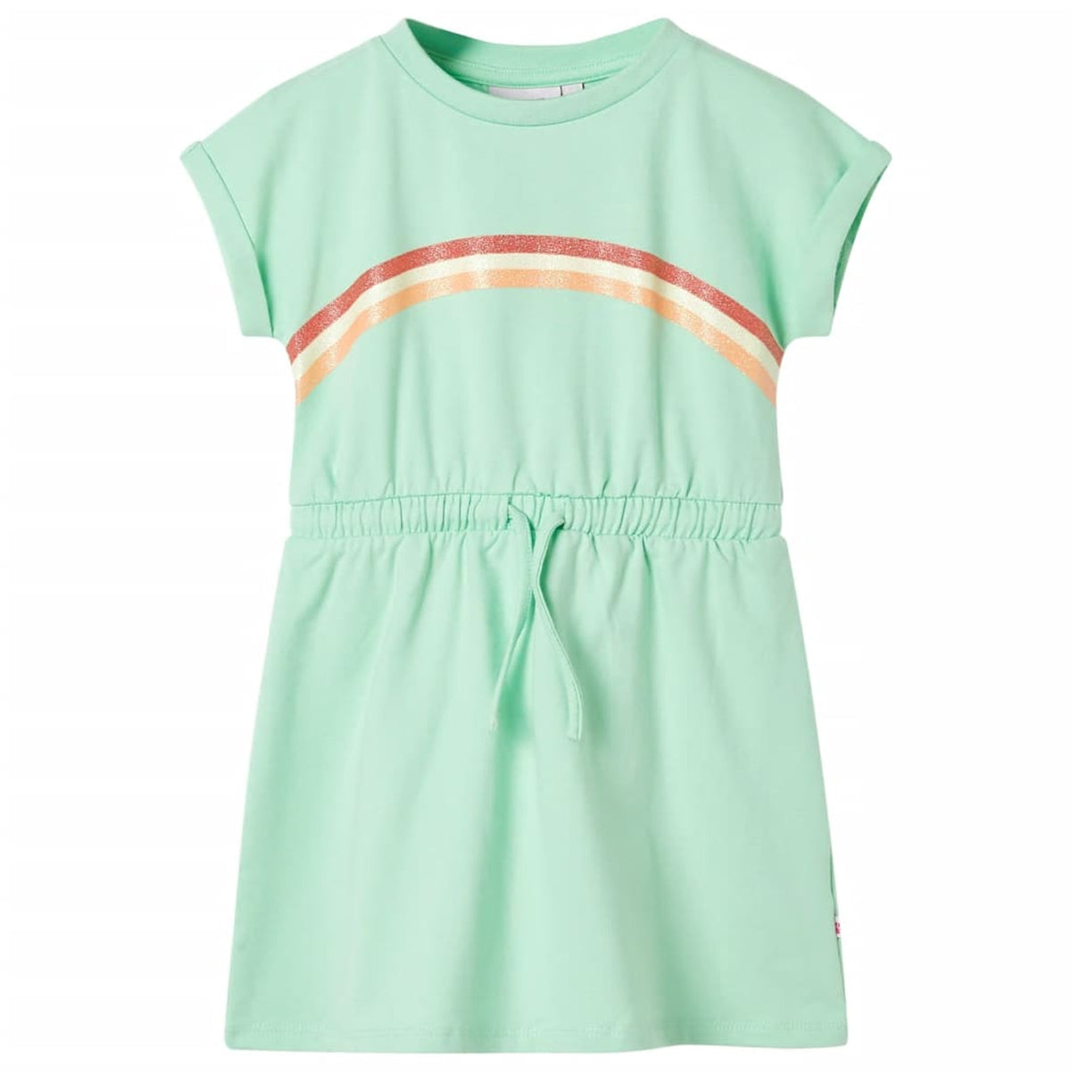 Dress Cotton Bright Green 128 Kids' Dresses Kids' Dresse Kids'Dress Drawstring