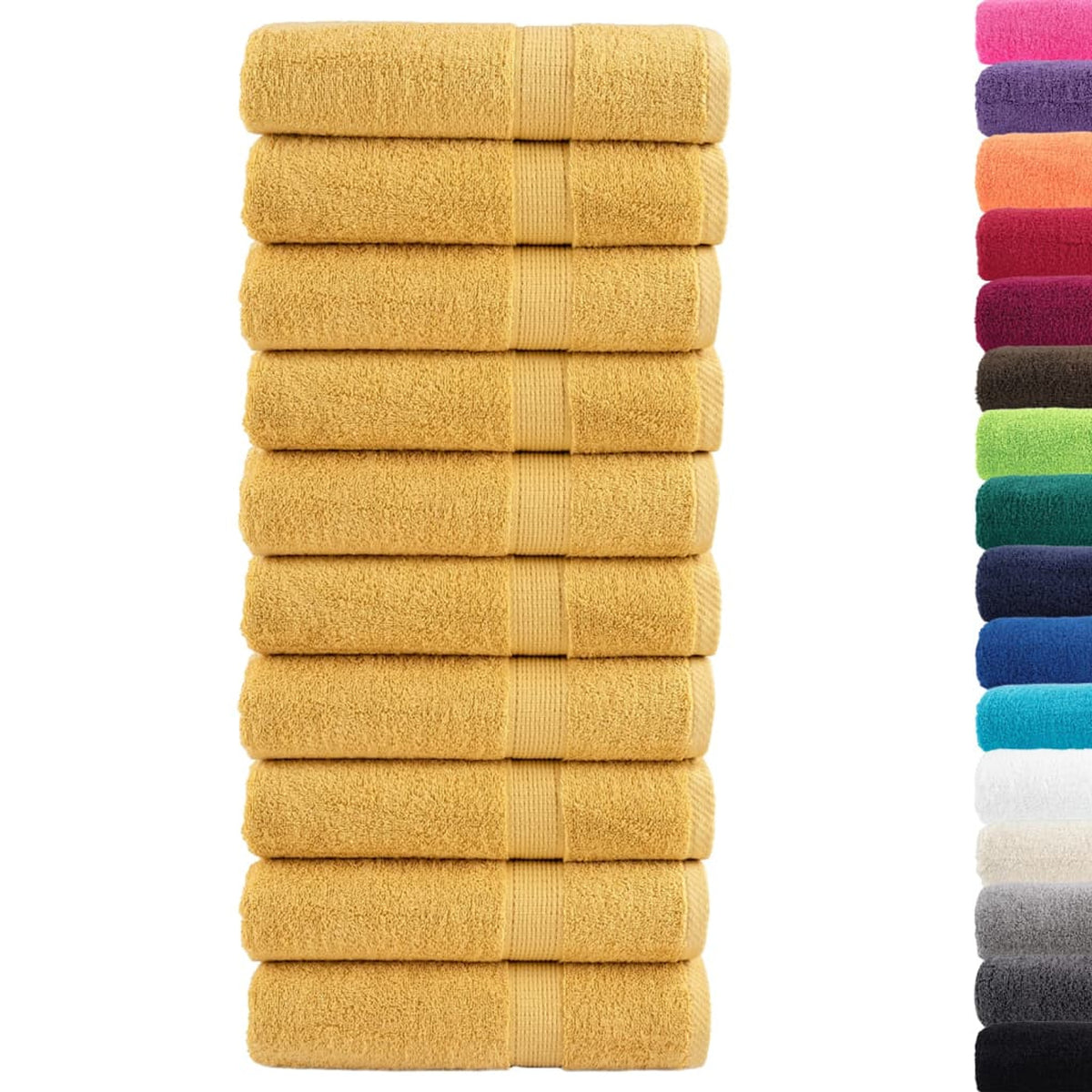 Towel Cotton Gold 100 x 50 cm Bathroom Bath Linen Home Towels 10 pcs Variant 2