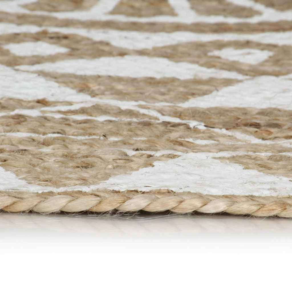 Rug Braided Jute Natural 90 x 90 cm Floor Mat Home Decor Floor Variant 5