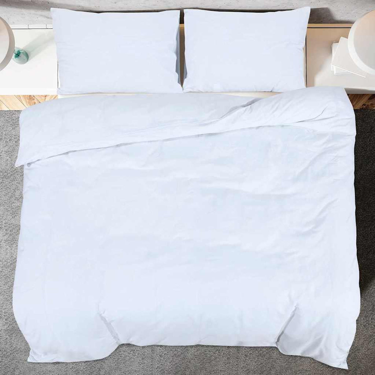 Duvet Cover Cotton White 220 x 155 cm Bedding Bed Linen Bedroom Quilt 220x155cm