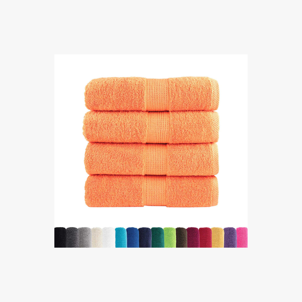 Towel Cotton Orange 30 x 30 cm Bathroom Bath Linen Home Towels 4 pcs Wash