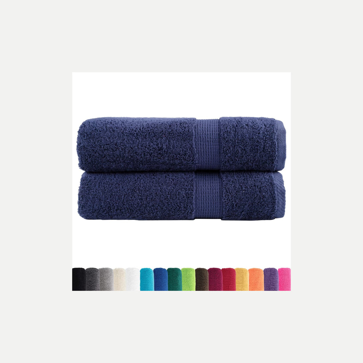 Towel Cotton Navy Blue 140 x 70 cm Bathroom Bath Linen Home Towels 2 Variant 2