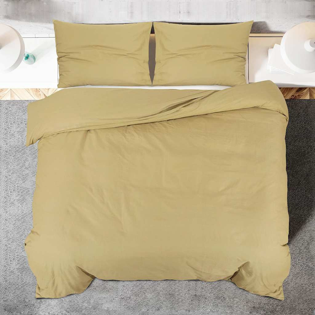 Duvet Cover Cotton Taupe 200 x 135 cm Bedding Bed Linen Bedroom Quilt 200x135cm