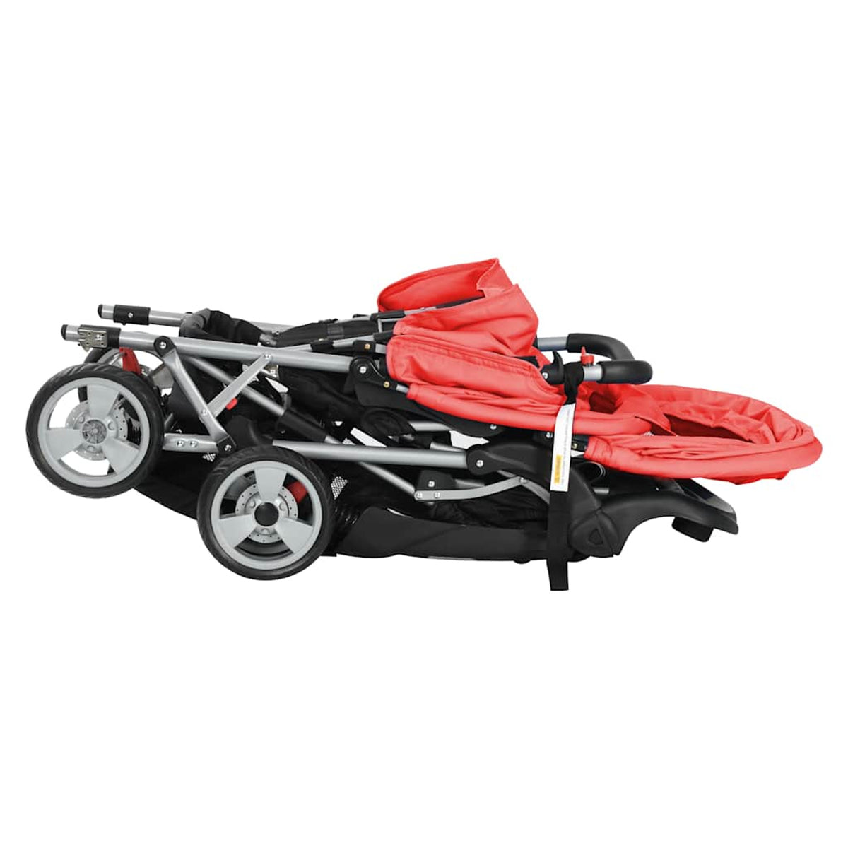 Stroller Steel Red Lockable 122.5 x 53.5 x 111 cm Pushchair Baby Pram