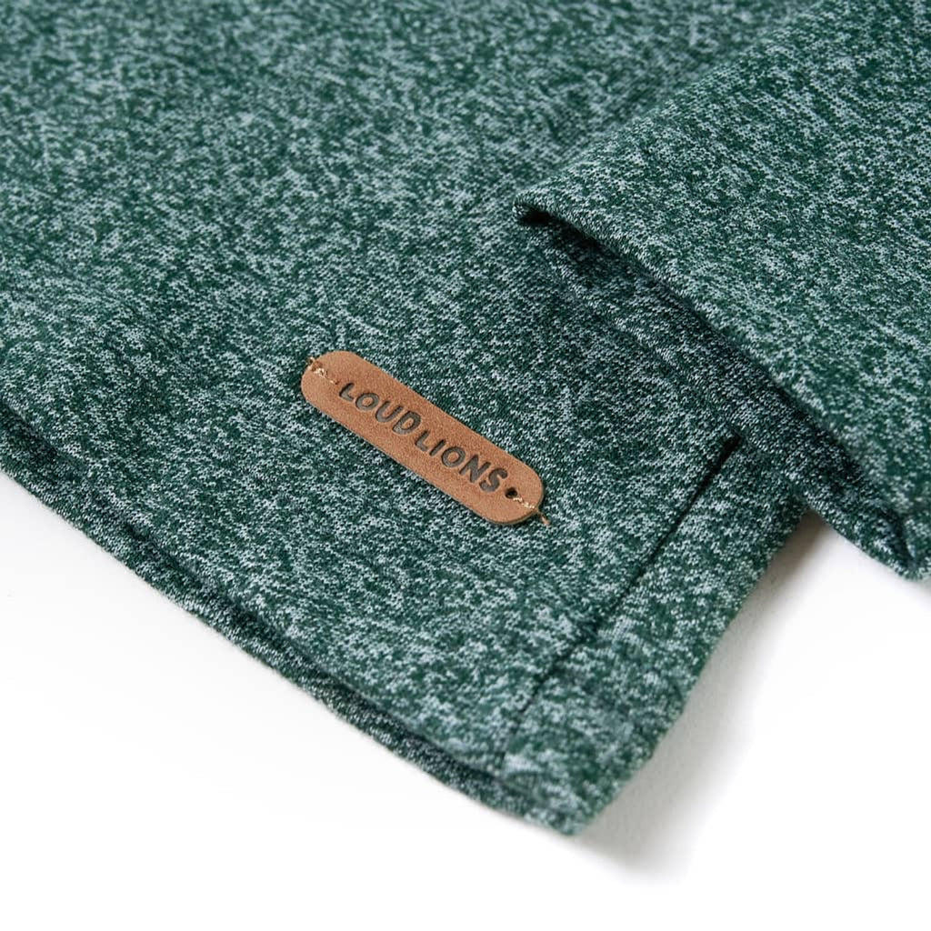 Kids T-Shirt Cotton Dark Green Melange 128 Children's Top Kids Clothing Long
