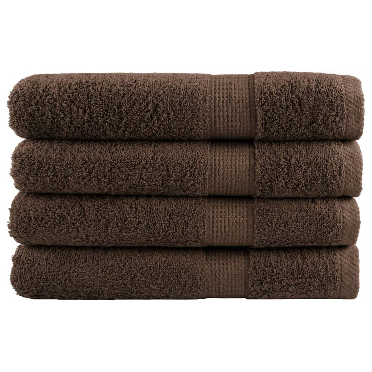 Towel Cotton Brown 200 x 100 cm Bathroom Bath Linen Home Towels 4 pcs SOLUND