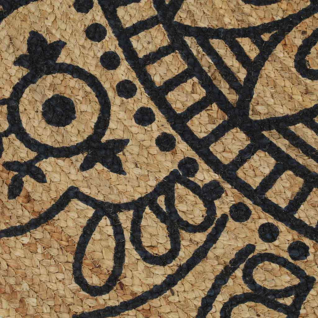 Rug Braided Jute Natural 90 x 90 cm Floor Mat Home Decor Floor Variant 7