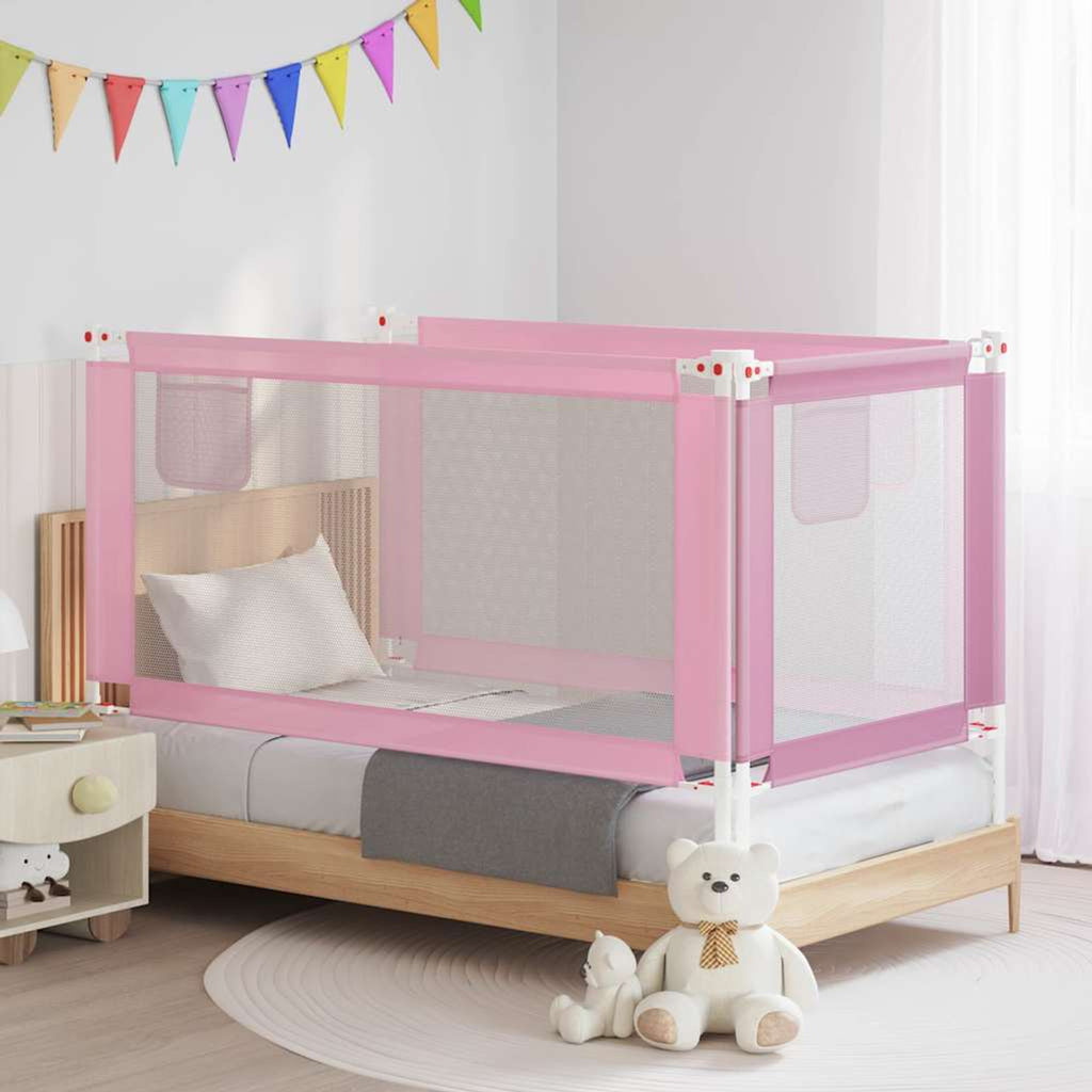 Toddler Safety Bed Rail Fabric (100% Polyester) Pink 160 x 25 x 95 cm Bedguard