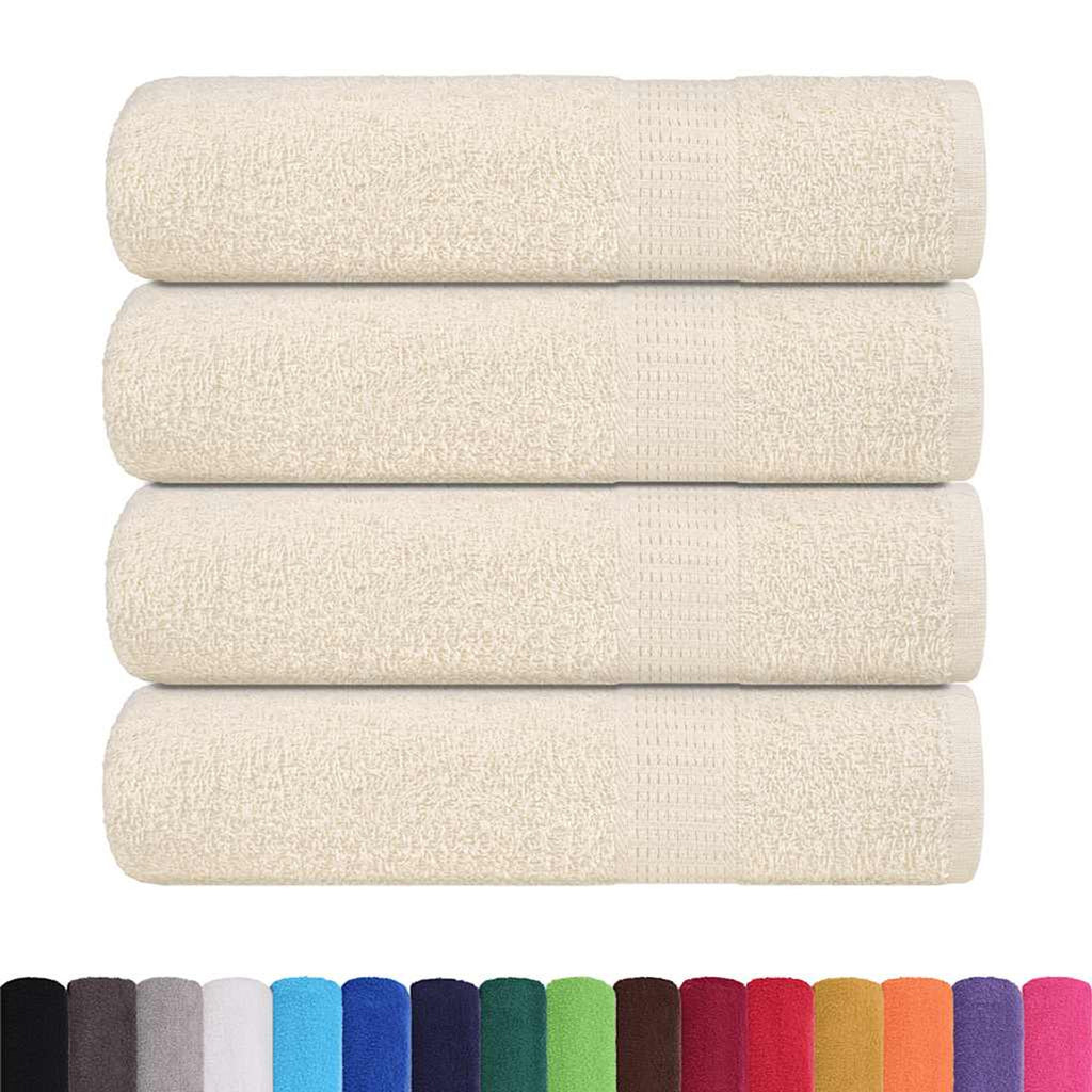 Towel Cotton Cream 140 x 70 cm Bathroom Bath Linen Home Towels 4 pcs Shower