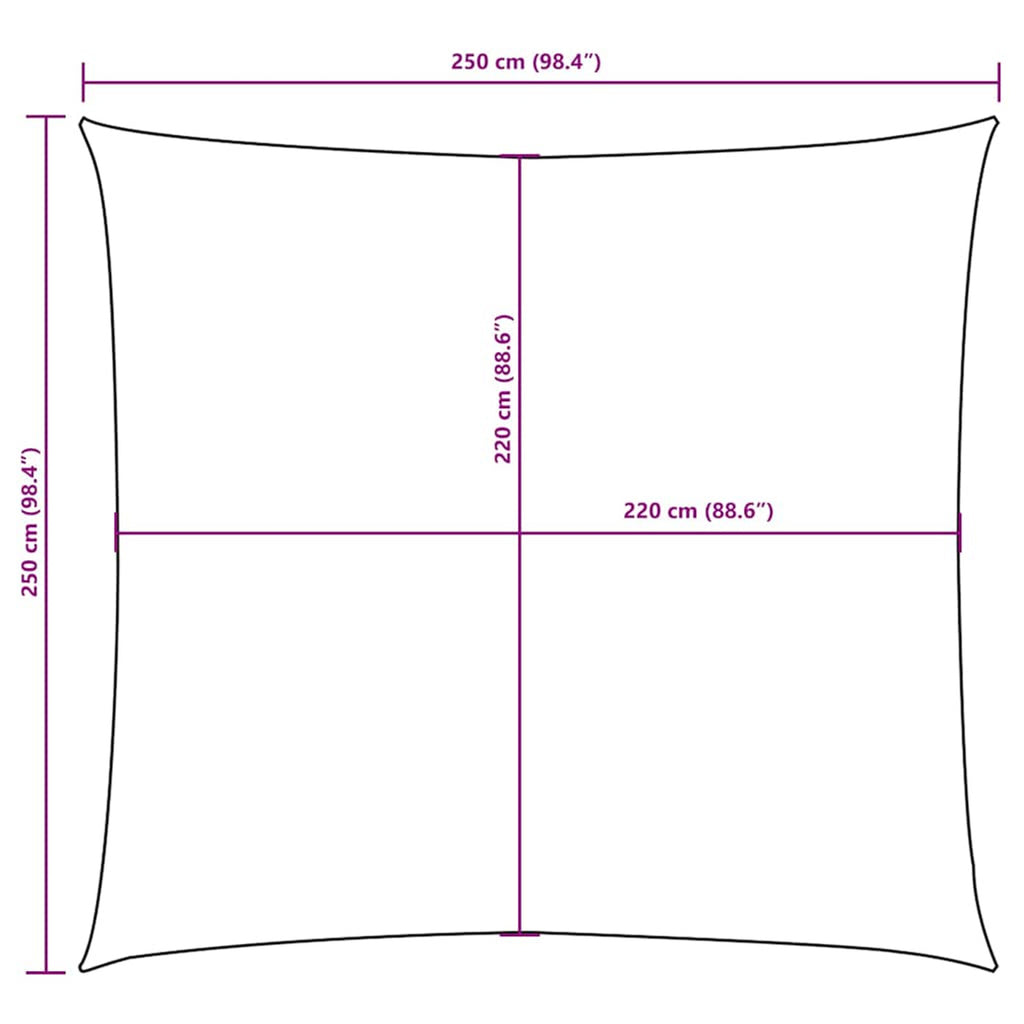 Sunshade Sail Oxford Fabric Beige Water Resistant UV Resistant 250 x 250 cm