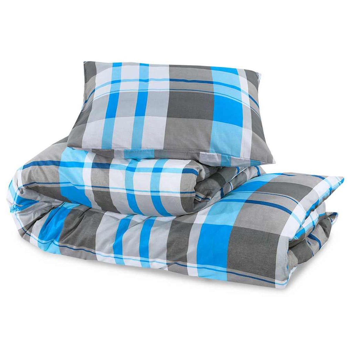 Duvet Cover Cotton Blue 220 x 155 cm Bedding Bed Linen Bedroom Quilt 220x155cm