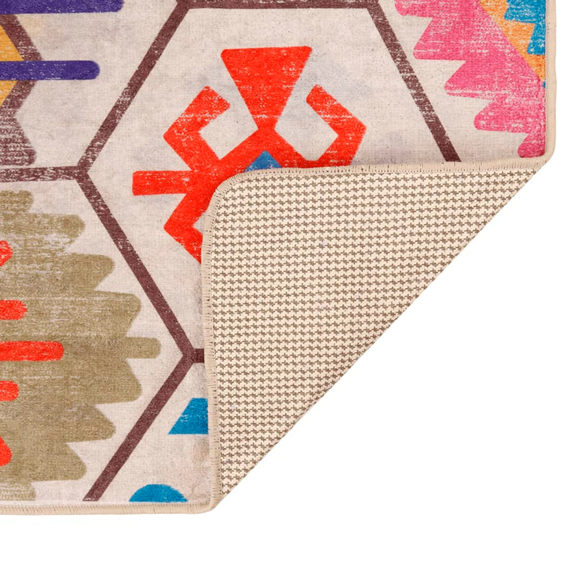 Rug Polyester Multicolour 190 x 0.4 x 300 cm Floor Mat Home Decor Floor