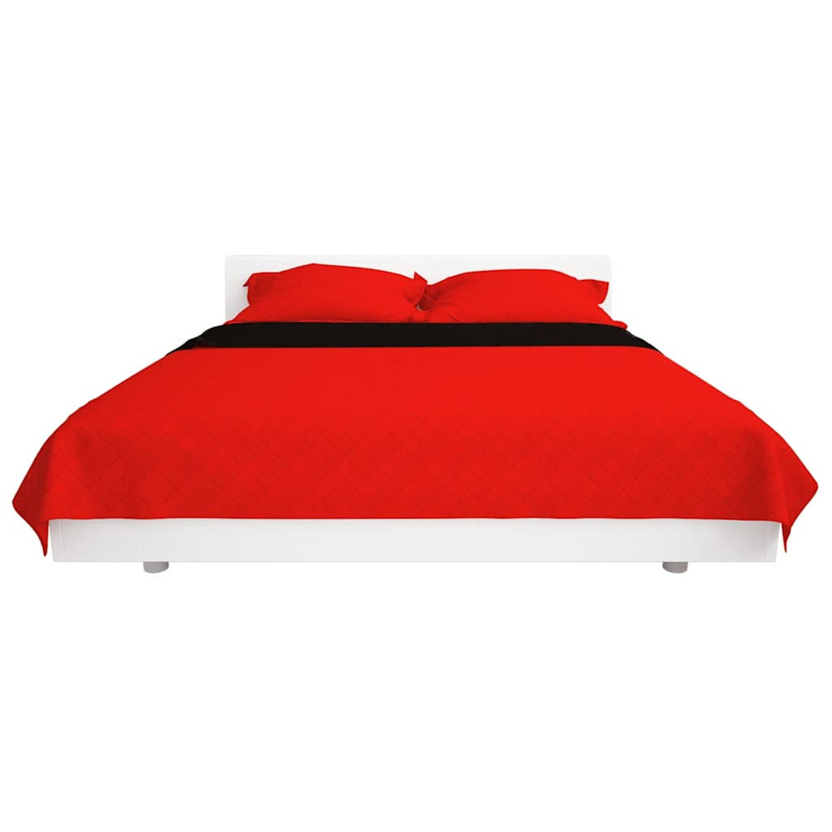 Double-Sided Quilted Bedspread Microfibre With Pp Cotton Fi Red 240 x 220 cm