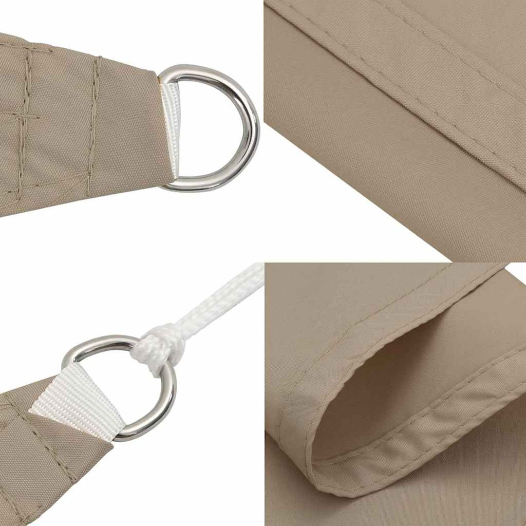 Sunshade Sail Oxford Fabric Taupe Water Resistant UV Resistant 350 x 450 cm
